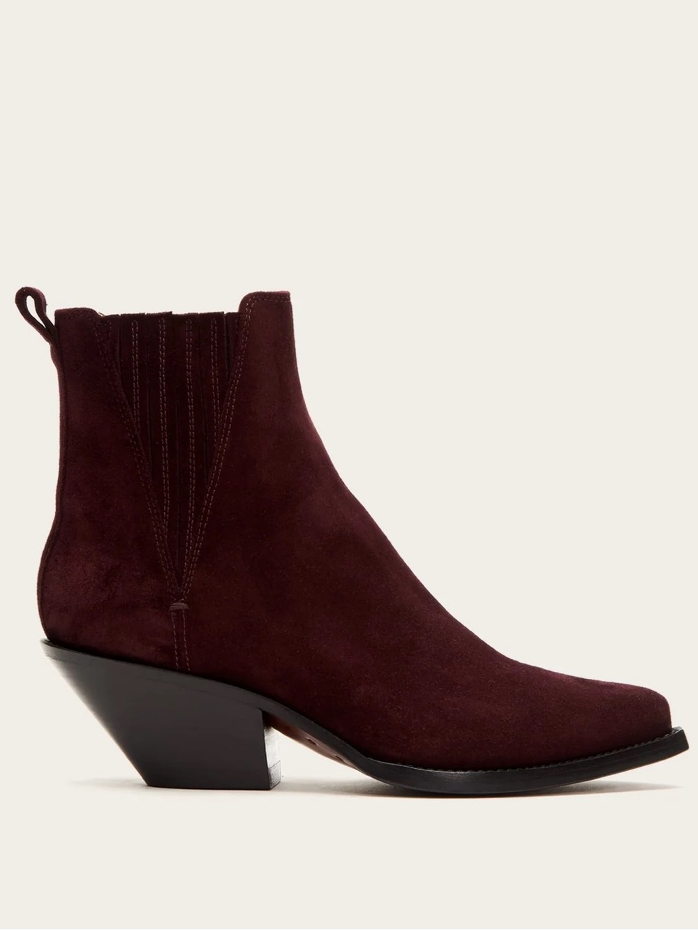 Frye NEW Women's Suede Chelsea Ankle Boot in Burgundy